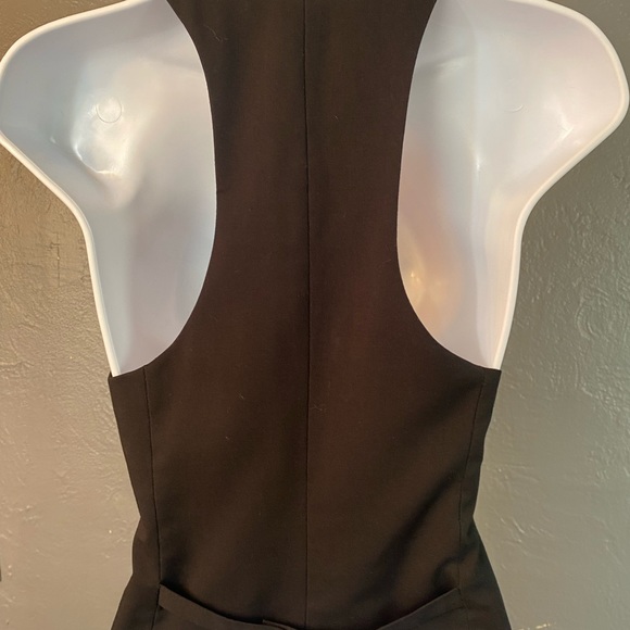 No Label-Vintage Black Front Button Fashion Vest - Picture 7 of 16